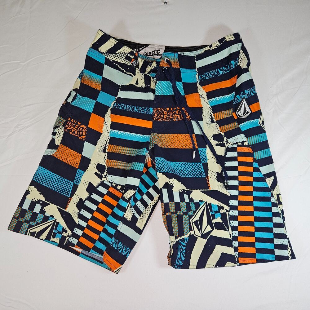 Volcom Maguro Print 2-Way Stretch Retro Boardshorts Size 31